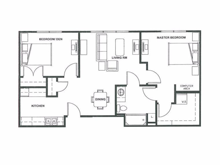 Homestead Two-bedroom Suite Floor Plan